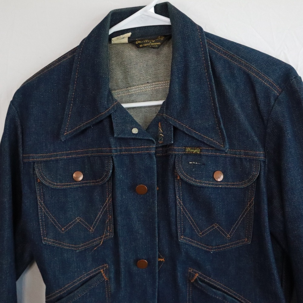 Vtg Wrangler Jean Jacket Mens 36 126MJ No-Fault Denim Grateful Dead Skull USA - Picture 4 of 9